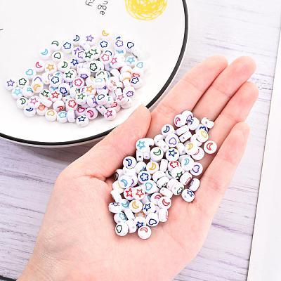 White Opaque Acrylic Beads MACR-YW0001-19E-1
