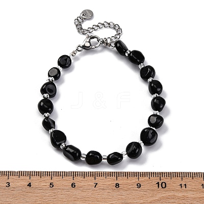 Natural Obsidian Beaded Bracelets for Women G-P563-07P-14-1