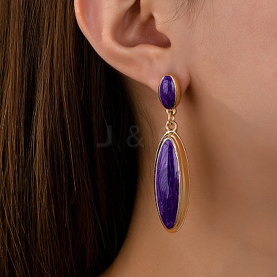 Alloy Enamel Dangle Stud Earrings FS-WG80632-03-1