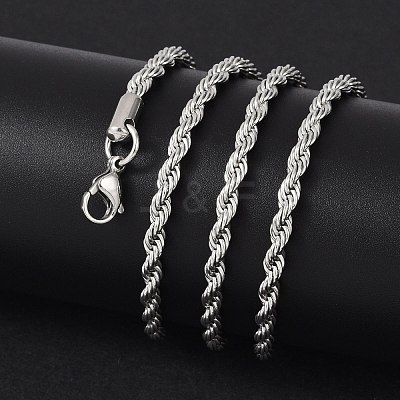 Tarnish Resistant 304 Stainless Steel Rope Chain Necklaces X-STAS-M174-013P-1