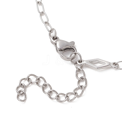304 Stainless Steel Rhombus Cross Link Chain Necklaces NJEW-JN05939-1