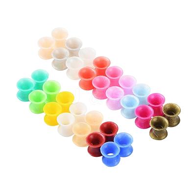 32Pcs 16 Colors Silicone Thin Ear Gauges Flesh Tunnels Plugs FIND-YW0001-16A-1