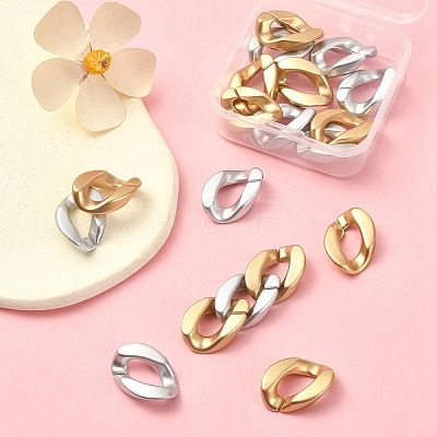20Pcs 2 Colors Opaque Spray Painted Acrylic Linking Rings OACR-YW0001-52-1
