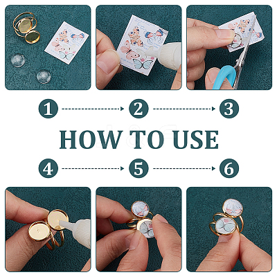 DIY Blank Dome 201 Stainless Steel Finger Rings Making Kits DIY-PH0028-69-1