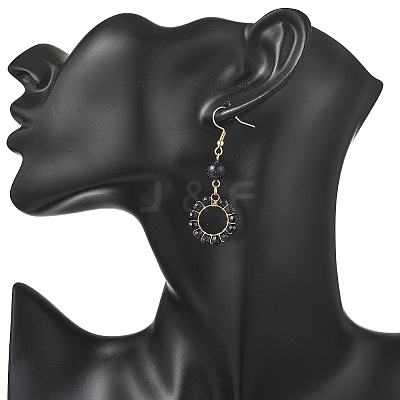 304 Stainless Steel Round Dangle Earrings EJEW-JE06786-02-1