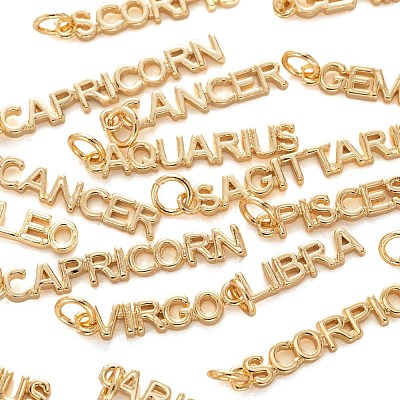 24Pcs 12 Style Golden Brass Pendants KK-LS0001-45-1