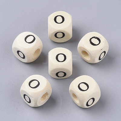 Printed Natural Wood Beads WOOD-T026-001O-1