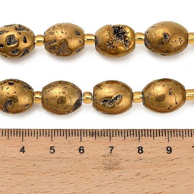 Electroplated Natural Druzy Geode Crystal Beads Strands G-F833-O01-01-1