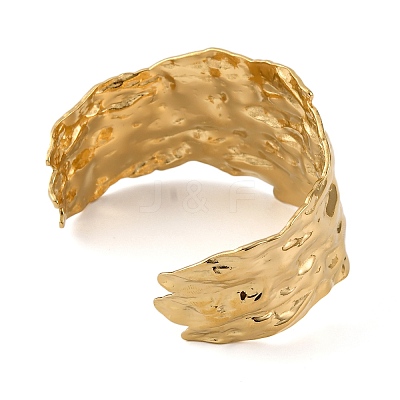 Fashionable Texture Ion Plating(IP) 304 Stainless Steel Cuff Bangles for Women BJEW-D048-05G-1