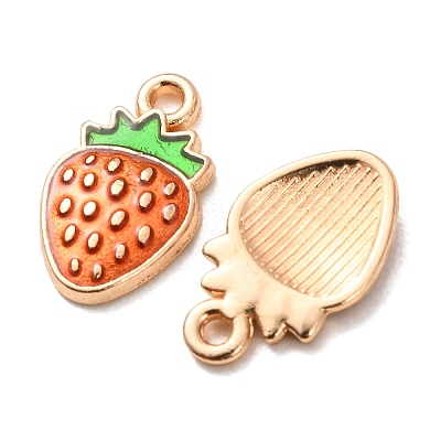 Light Gold Plated Alloy Enamel Pendants ENAM-R136-20B-1-1
