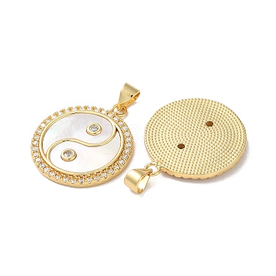 Brass Micro Pave Cubic Zirconia Pendants KK-B083-11G-1