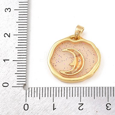 Transparent Epoxy Resin Brass Pendants LS-KK-B163-01G-05-1
