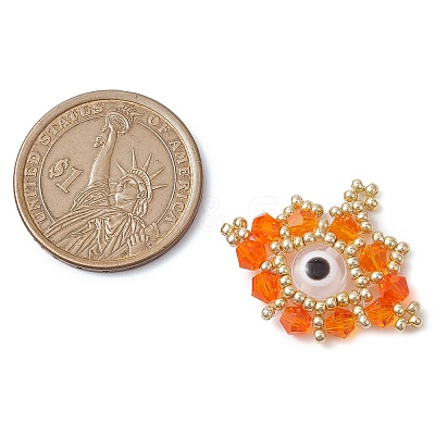 Seed Beads Beaded Charms PALLOY-MZ00344-04-1