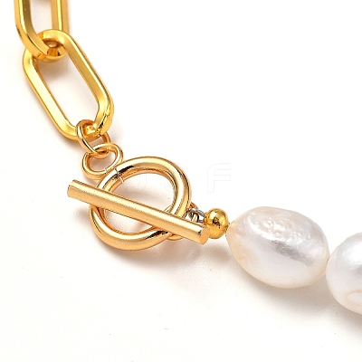 Natural Baroque Pearl Keshi Pearl Beaded Necklaces NJEW-JN02905-1