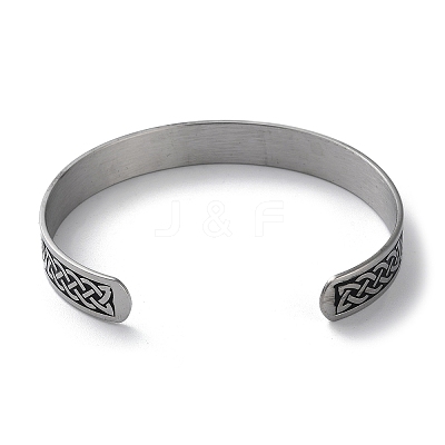 304 Stainless Steel Cuff Bangles BJEW-P307-02A-P-1