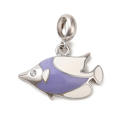 Rhodium Plated 925 Sterling Silver Enamel European Dangle Charms LS-STER-P062-01A-05-1