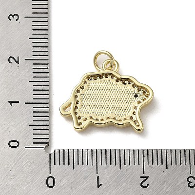 Brass Micro Pave Cubic Zirconia Pendants KK-Q808-27G-1