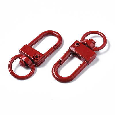 Spray Painted Eco-Friendly Alloy Swivel Snap Hooks Clasps PALLOY-T080-02G-NR-1