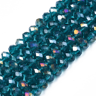Electroplate Glass Beads Strands EGLA-A034-T4mm-B25-1