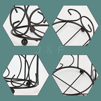 2Pcs 2 Style Iron Cup Mat Frame AJEW-FG0001-43-1