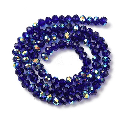 Electroplate Transparent Glass Beads Strands EGLA-A046-01B-02-1