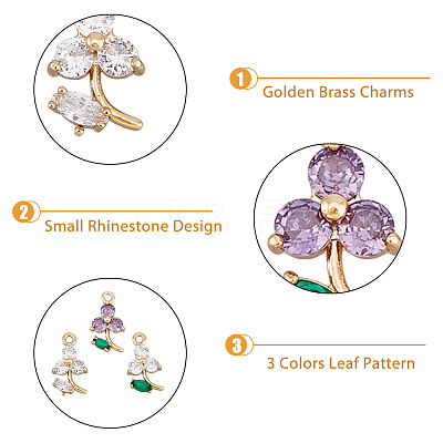18Pcs 3 Colors Transparent Glass Pendants GLAA-DC0001-18-1