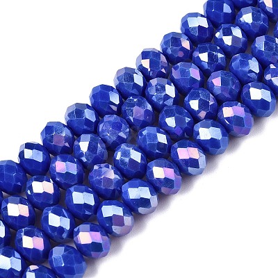 Electroplate Glass Beads Strands EGLA-A044-P8mm-B32-1