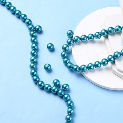 Eco-Friendly Dyed Glass Pearl Round Beads Strands HY-A002-12mm-RB073N-1