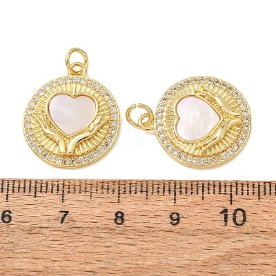 Brass Micro Pave Clear Cubic Zirconia Pendants KK-CBADE12-02D-G-1