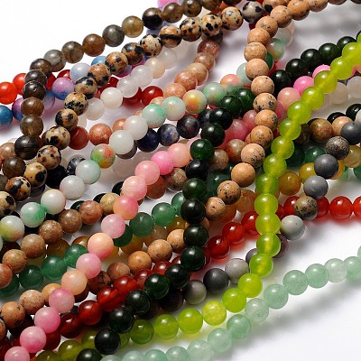 Dyed Natural White Jade Beads Strands JB6mm-M-1
