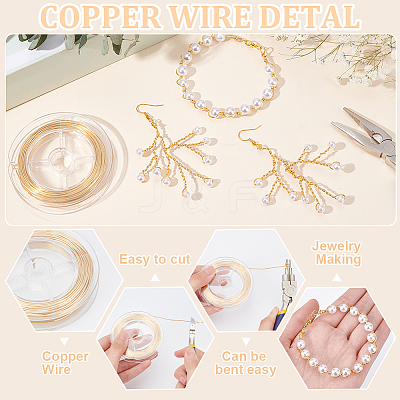 Copper Wire for Jewelry Craft Making CWIR-WH0016-04-1