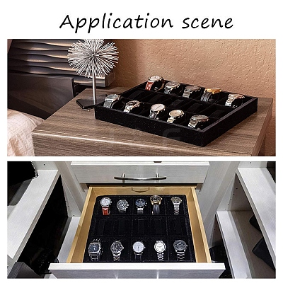Velours Wooden Bracelet/Bangle/Watch Displays BDIS-WH0003-01-WH-1