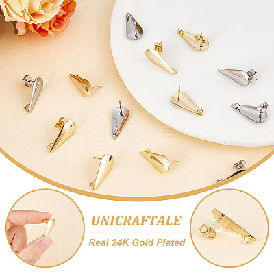 304 Stainless Steel Stud Earring Findings STAS-UN0003-10-1