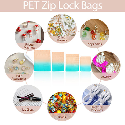 100Pcs 4 Styles PET Zipper Bags OPP-TA0001-19A-1