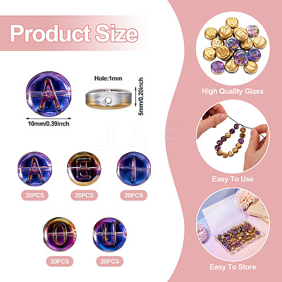 100Pcs 5 Styles Electroplated Glass Bead GLAA-TA0002-95B-1
