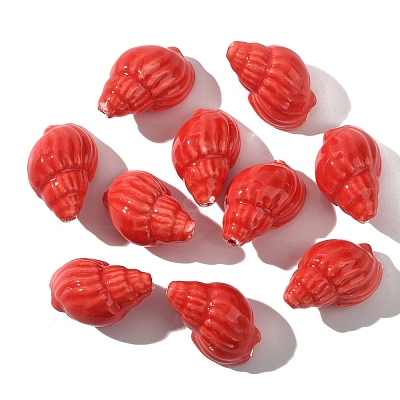 10Pcs Handmade Printed Porcelain Beads PORC-YW0001-26B-1