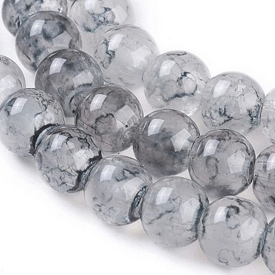 Spray Painted Glass Beads Strands GLAA-A038-B-49-1