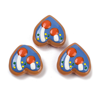 Handmade Heart Lampwork Beads Strands LAMP-P069-04A-02-1