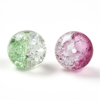 Baking Paint Transparent Crackle Glass Beads DGLA-Q018-10mm-M01-1