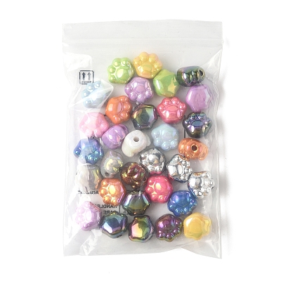 32Pcs UV Plating Acrylic Beads PACR-FS0001-04-1