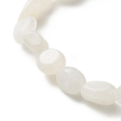 Natural Rainbow Moonstone Beads Stretch Bracelet for Kids BJEW-JB07031-01-1
