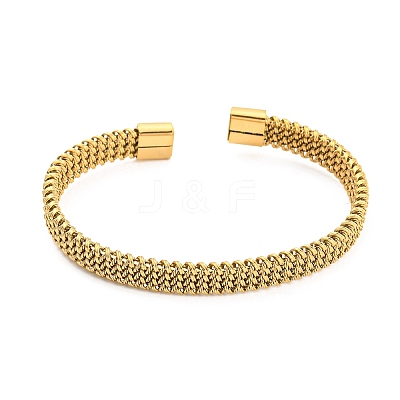 304 Stainless Steel Wire Mesh Cuff Bangles for Women LS-BJEW-D022-01A-G-1