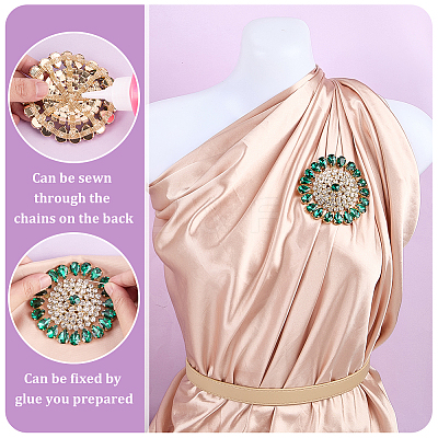 Brass Rhinestone Applique DIY-FG0009-88B-1