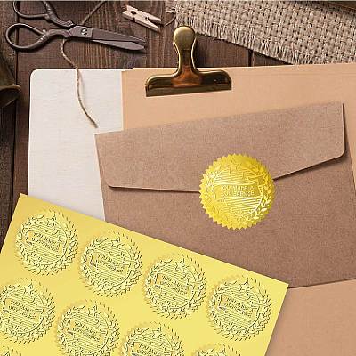 34 Sheets Self Adhesive Gold Foil Embossed Stickers DIY-WH0509-031-1