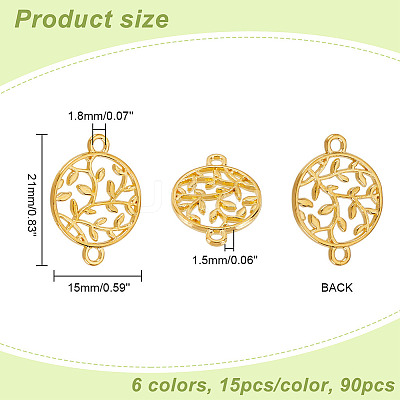 90Pcs 6 Colors Zinc Alloy Connector Charms FIND-PH0007-60-1