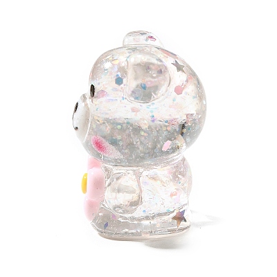 Transparent Resin Little Bear Ornament RESI-S015-01F-1