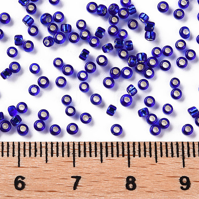 Midnight Blue 11/0 Grade A Round Transparent Glass Seed Beads X-SEED-Q007-F44-1