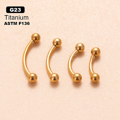 G23 Titanium Eyebrow Curved Barbell Rings WGBAD74-01-1