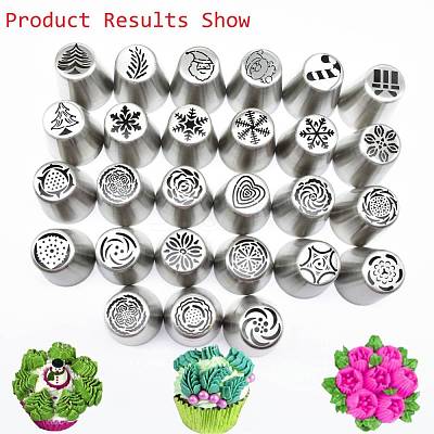 Non-Tarnish Flower Stainless Steel Russian Piping Tips DIY-D036-03P-1