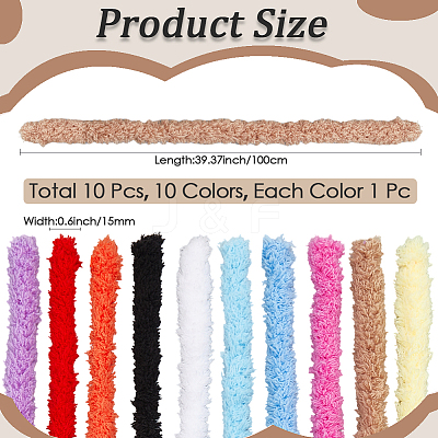 10Pcs 10 Colors DIY Plush Sticks DIY-CP0011-73-1